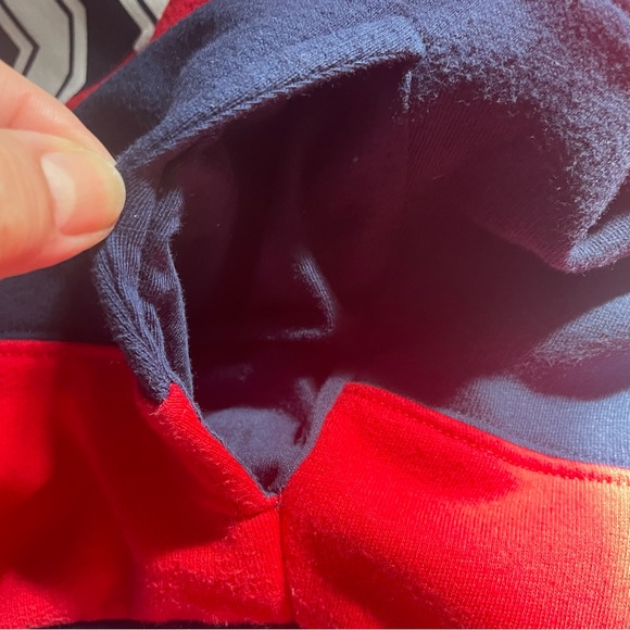 Pink Victoria’s Secret red and blue striped zip up hooded sweatshirt size M - Picture 5 of 5